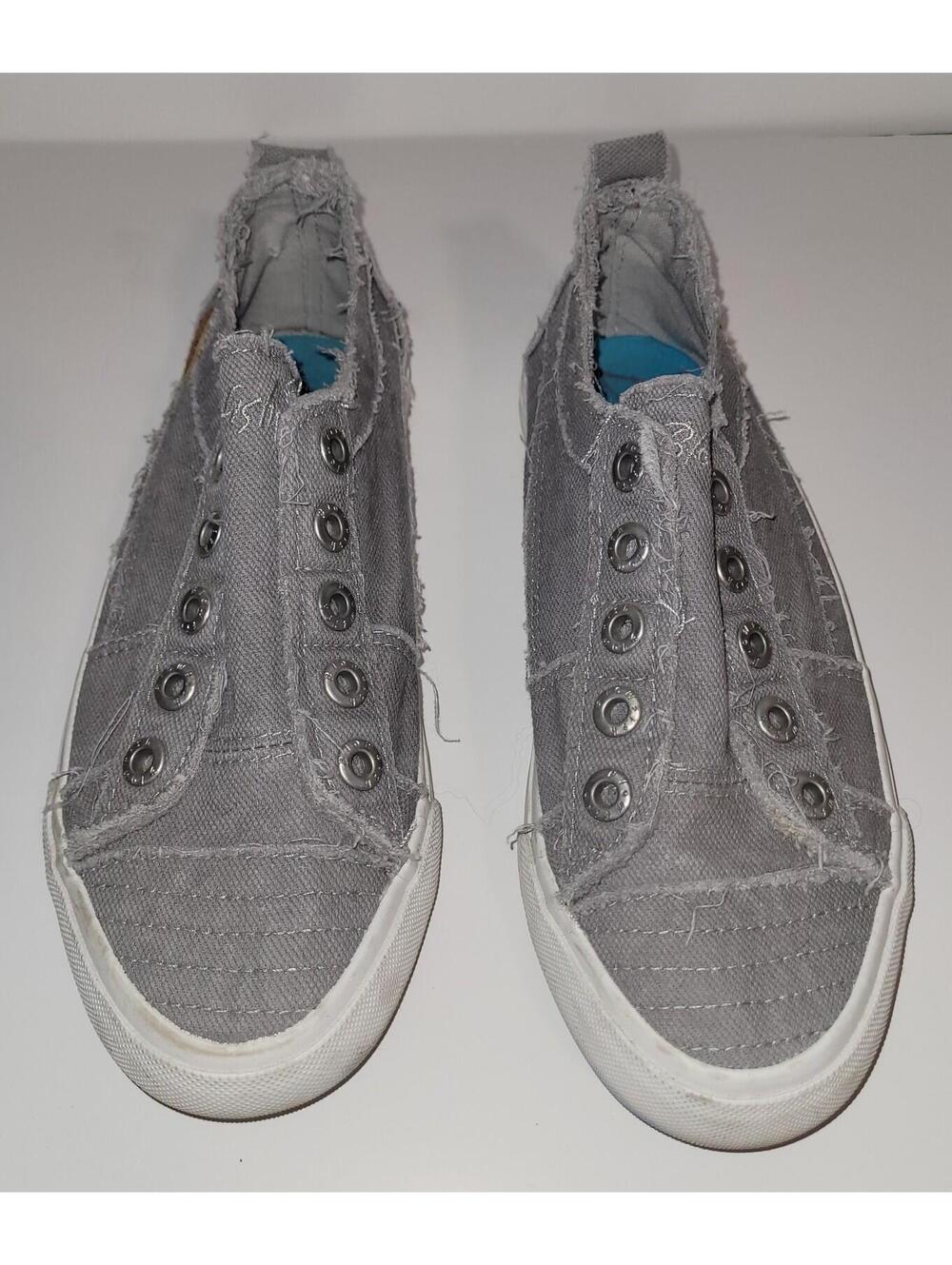 Blowfish Malibu Grey Distressed Slip On Canvas Sneakers Women’s Casual Shoes